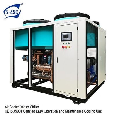 परिवेश तापमान रेंज 5-45C हवा ठंडा पानी चिलर सीई ISO9001 प्रमाणित आसान संचालन और रखरखाव शीतलन इकाई